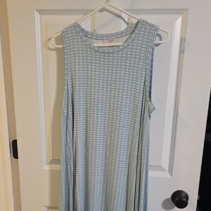 LOFT Blue and White Sleeveless Dress